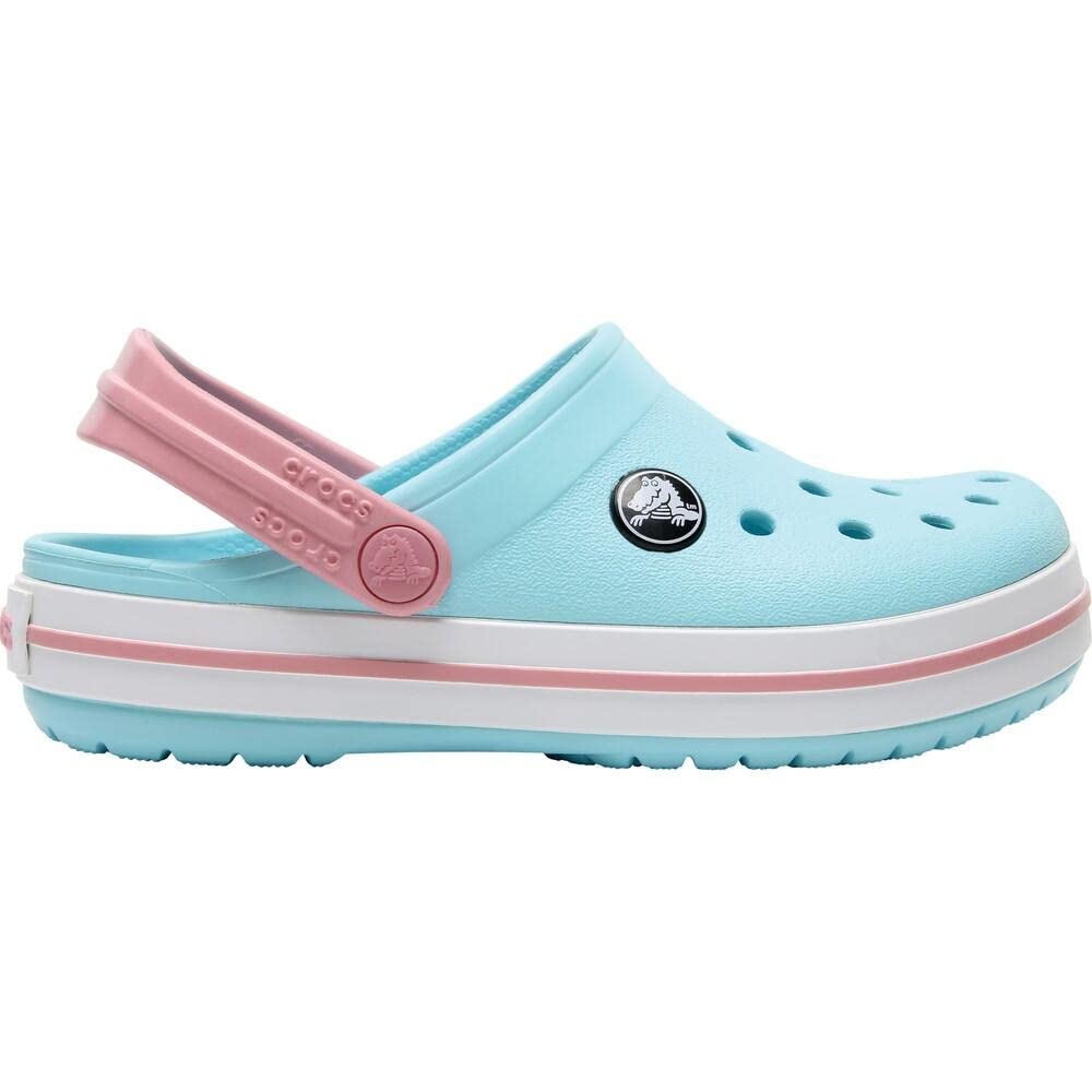 Crocs Unisex-Child Crocband Clogs (Todder Shoes), Ice Blue/White, 7 Toddler