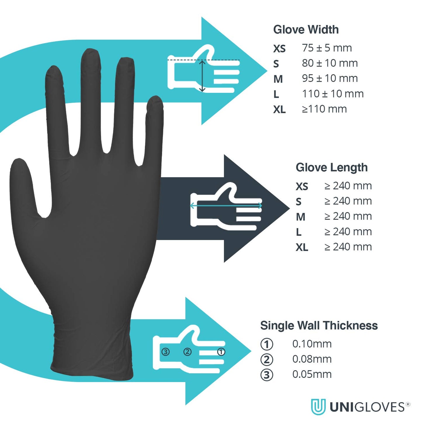Black Nitrile Examination Gloves