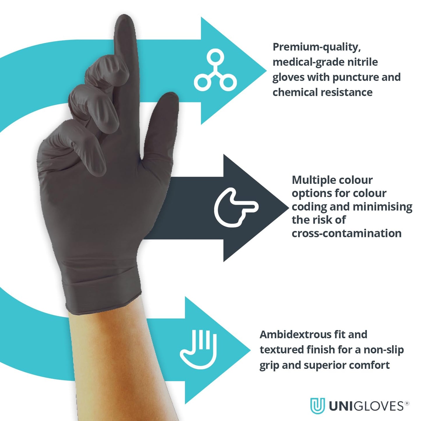 Black Nitrile Examination Gloves