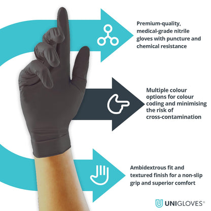 Black Nitrile Examination Gloves