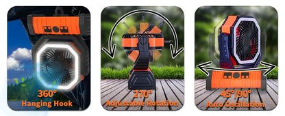 Camping Fan with Hook & USB