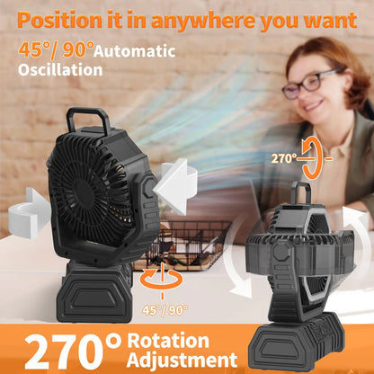 Camping Fan with Hook & USB