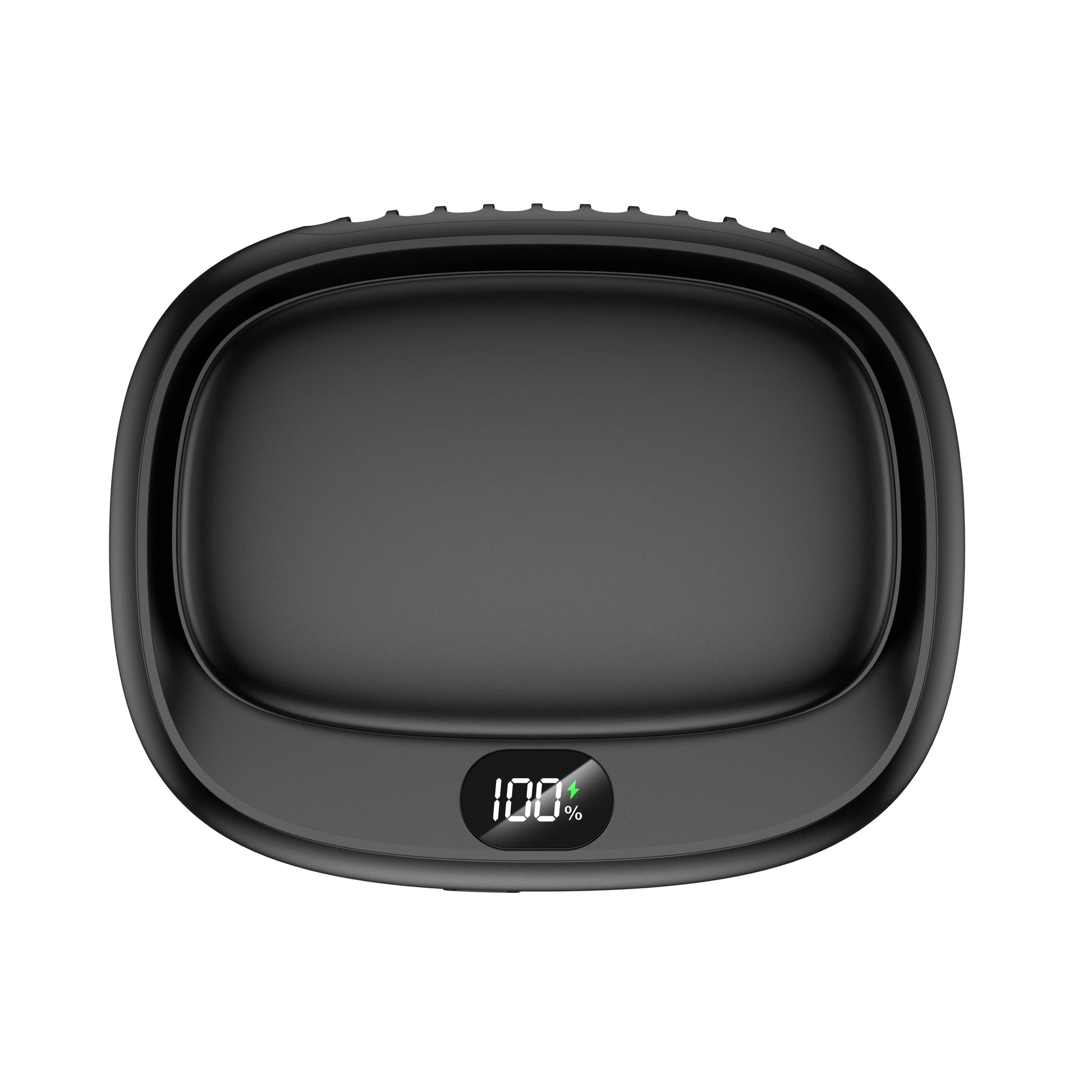 Black Neck Hanging Mini Fan by Albachfils with 5 speed settings and LED battery display.