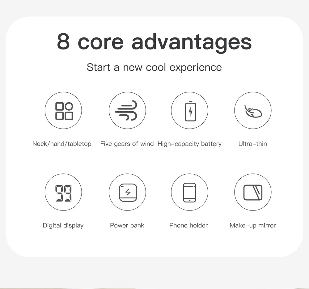 3-in-1 Neck Fan Mirror