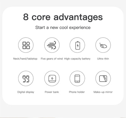 3-in-1 Neck Fan Mirror