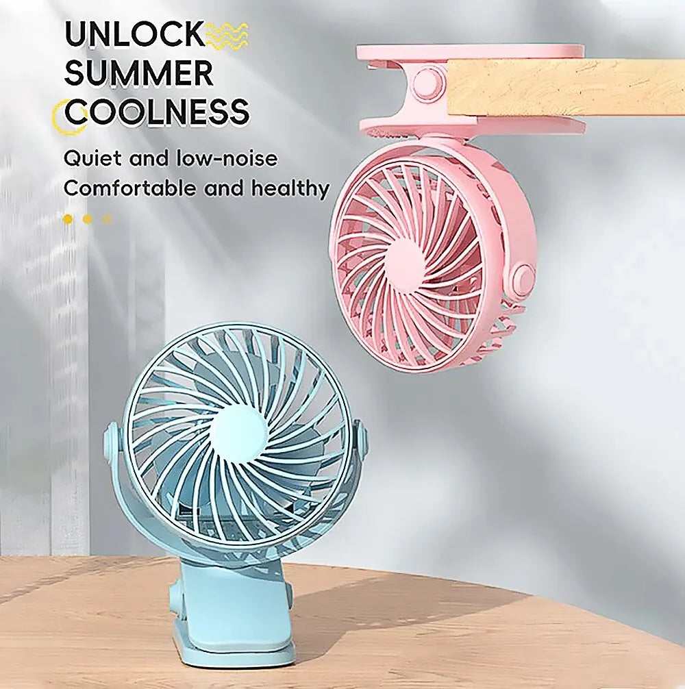 720° Clip-On Rechargeable Fan