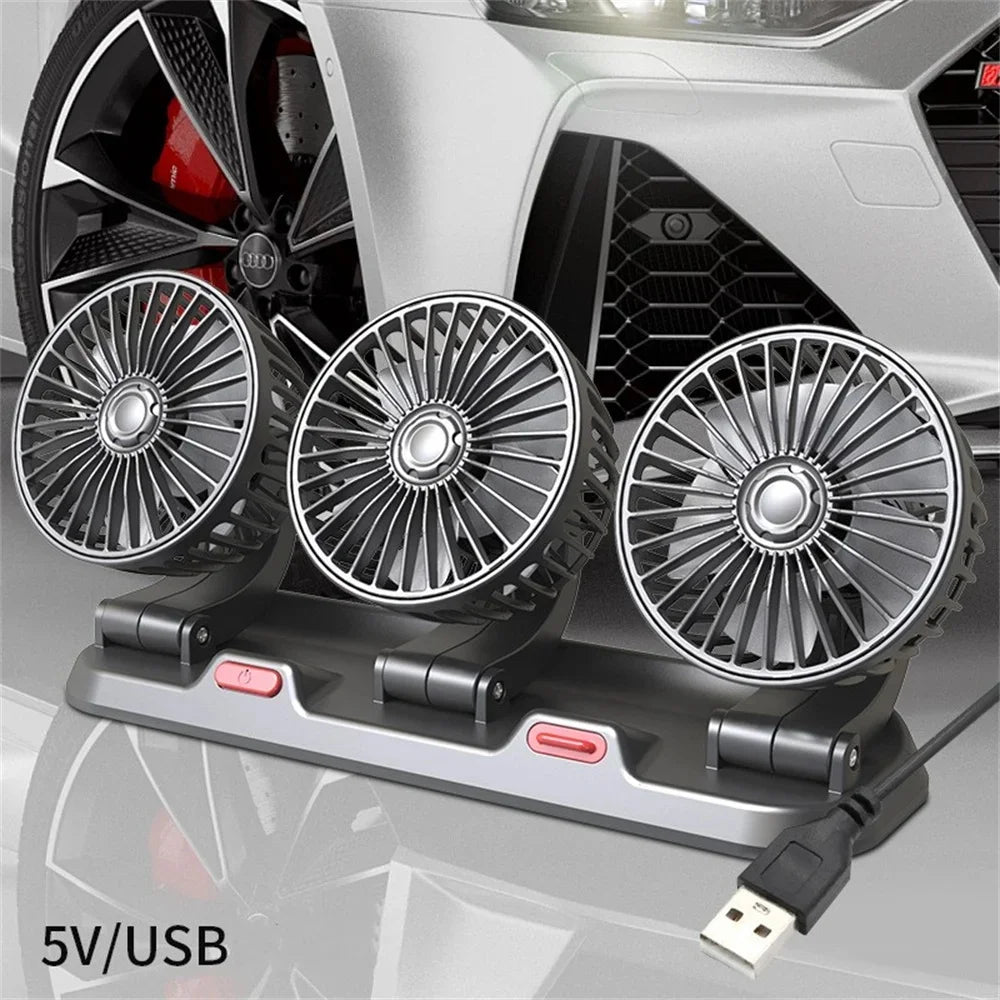 3-Head Adjustable Car Fan