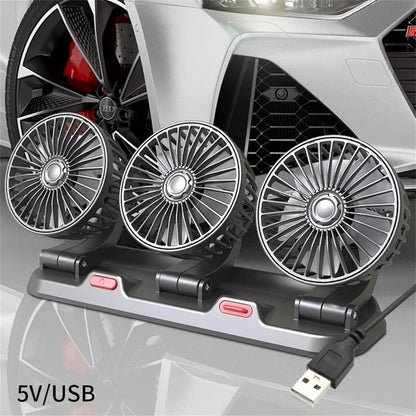 3-Head Adjustable Car Fan