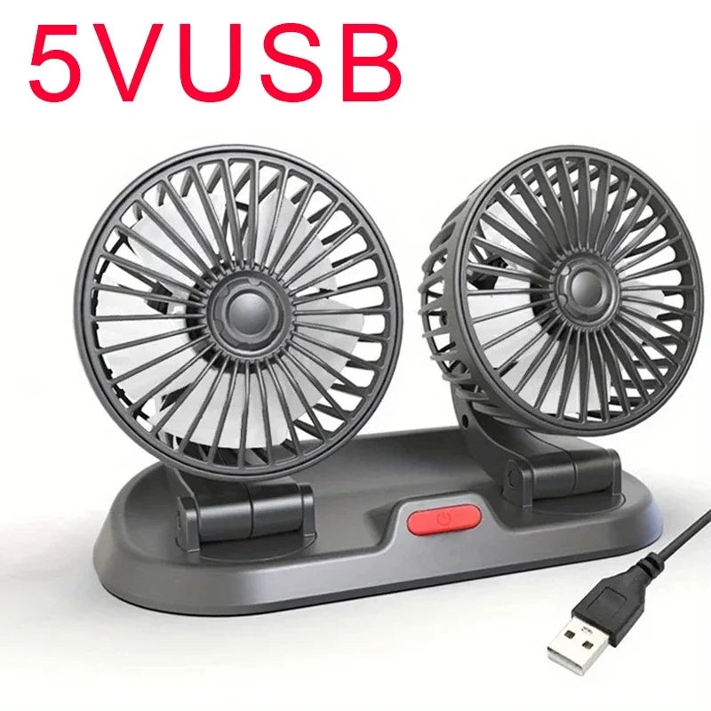 3-Head Adjustable Car Fan