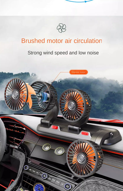 3-Head Adjustable Car Fan