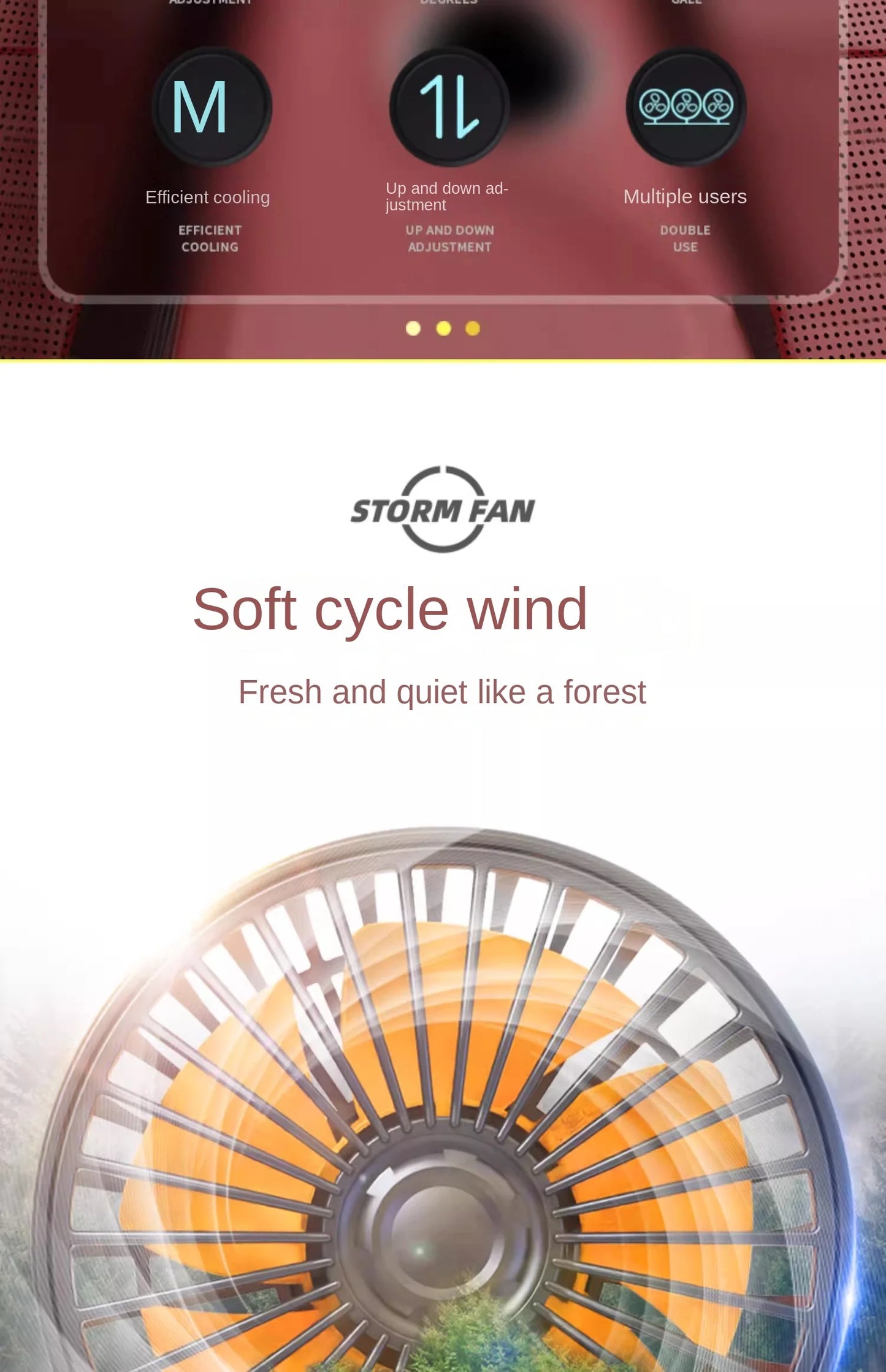 3-Head Adjustable Car Fan