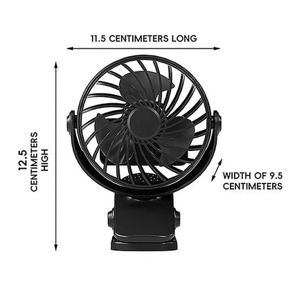 720° Clip-On Rechargeable Fan