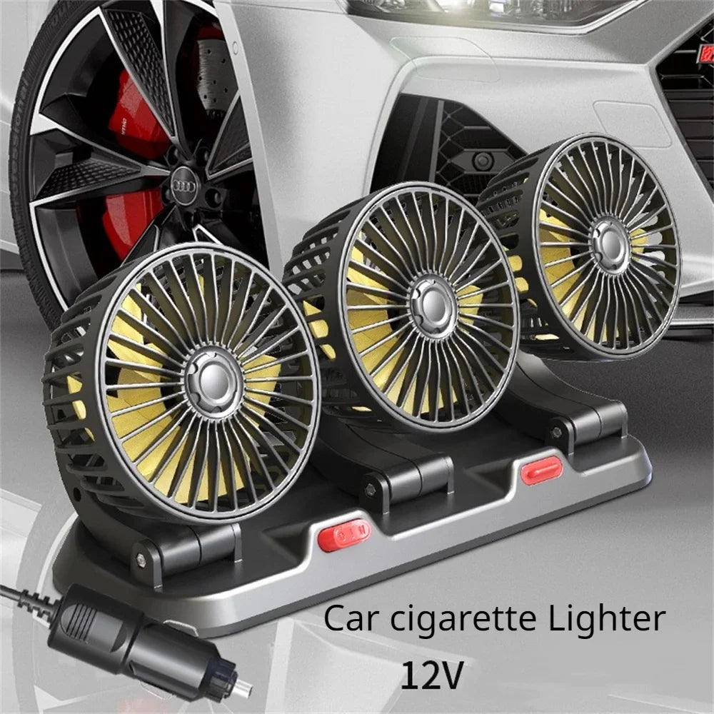 3-Head Adjustable Car Fan