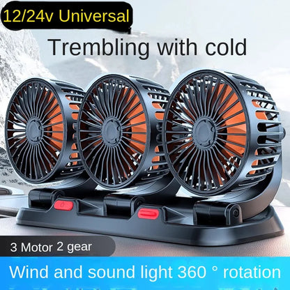 3-Head Adjustable Car Fan