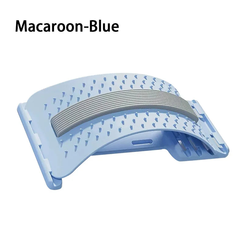 Blue plastic step stool with textured surface on a white background