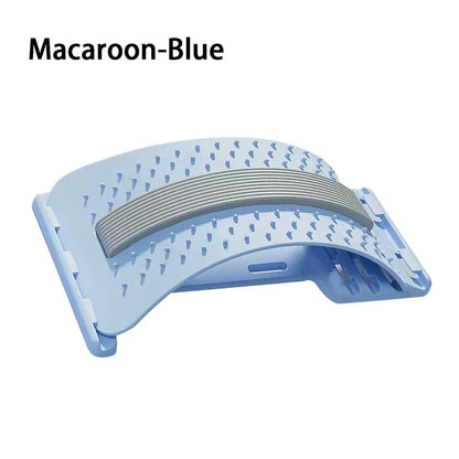 Blue plastic step stool with textured surface on a white background