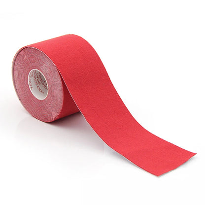 Roll of red tape on a white background
