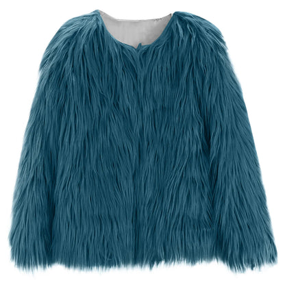 trendy faux fur jacket for girls